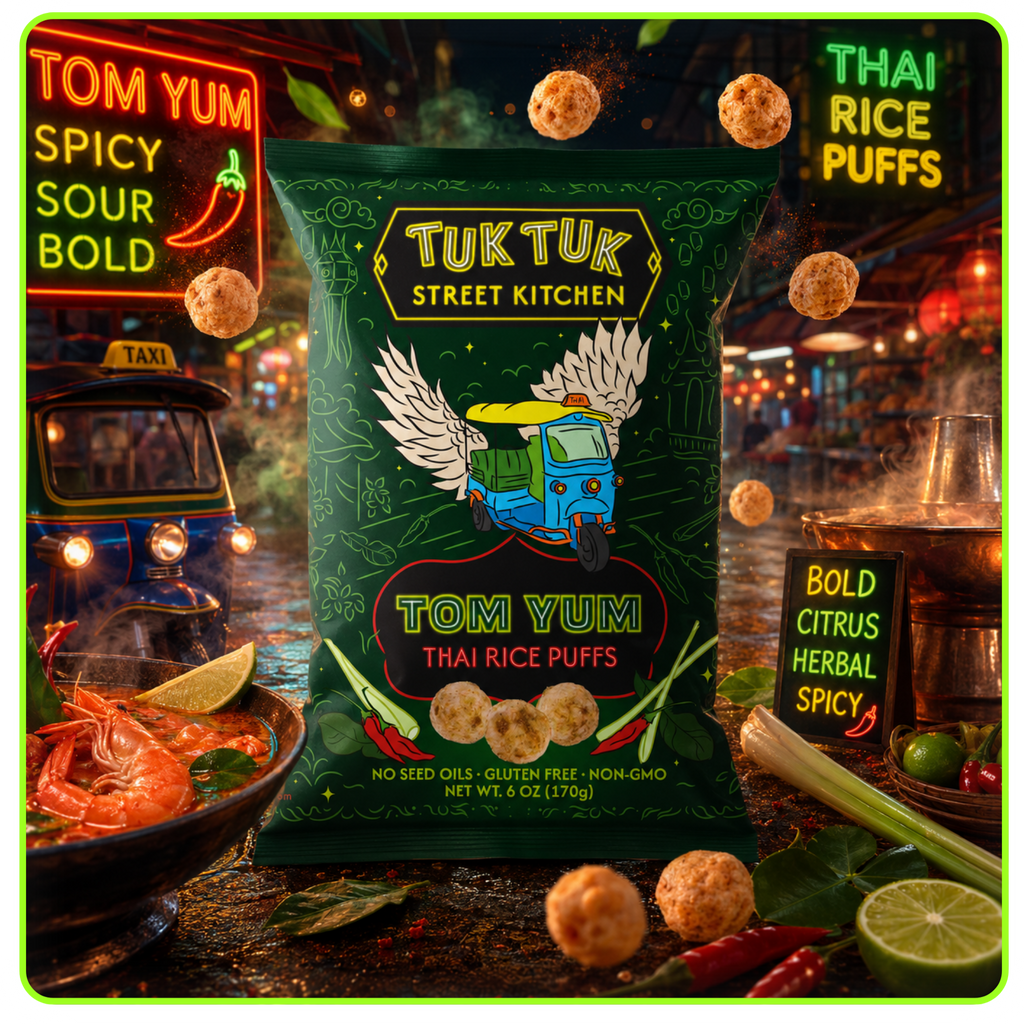 Tom Yum Thai Rice Puffs - True Roots FoodsRice Puffs