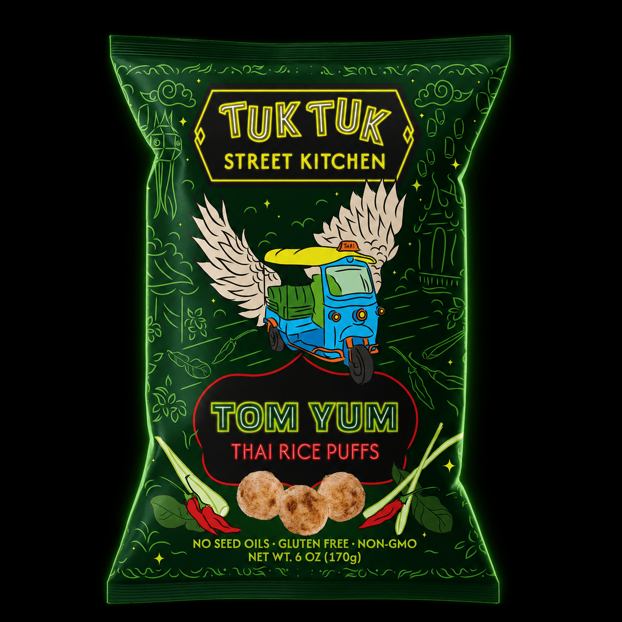 Tom Yum Thai Rice Puffs - True Roots FoodsRice Puffs