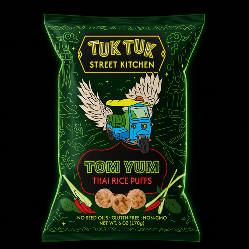 Tom Yum Thai Rice Puffs - True Roots FoodsRice Puffs